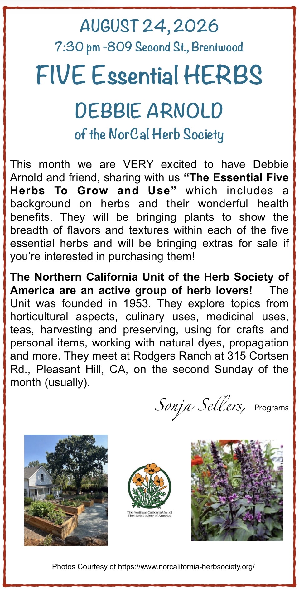 Five Essential Herbs to Grow and Use presentation in Brentwood